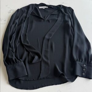 LOFT Black Women's Tie Neck Blouse